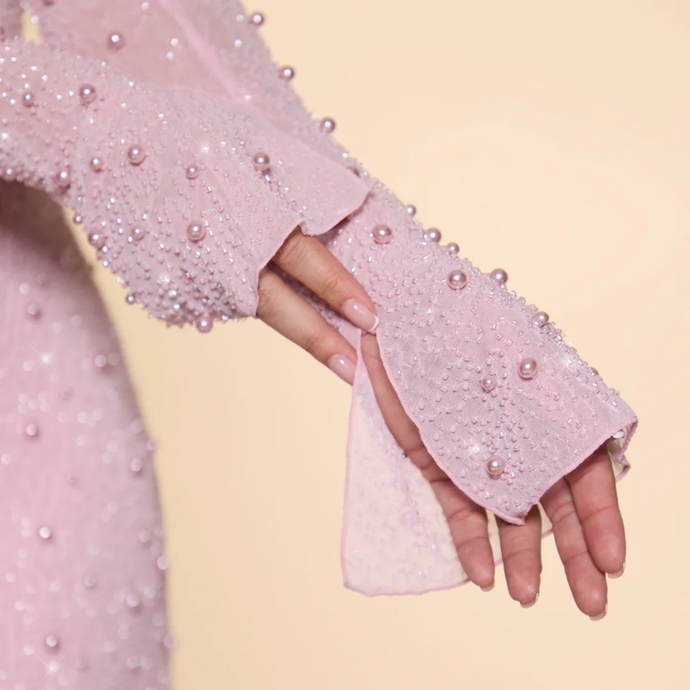 Oh Polly Pink Pearl-Embellished Mini Dress - Picture 6 of 10
